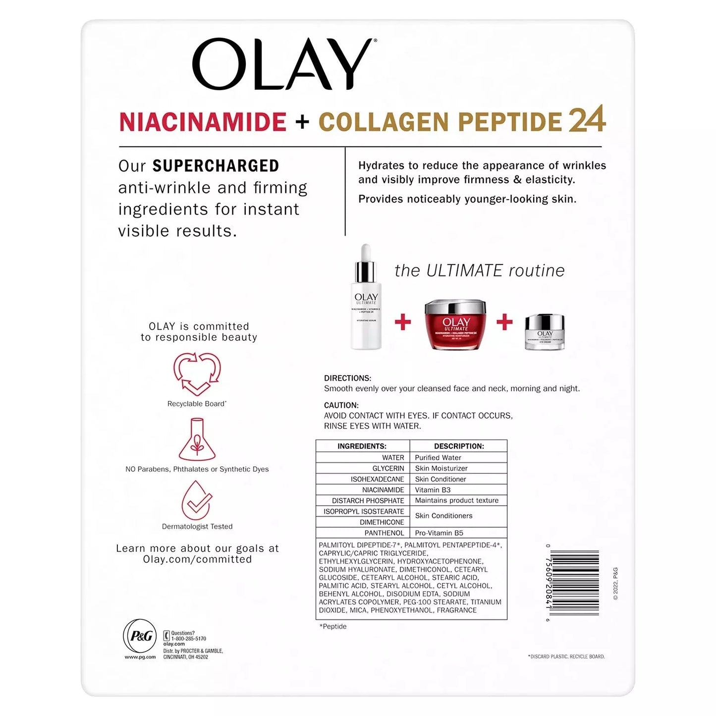 Olay Ultimate Niacinamide + Collagen Hydrating Moisturizer, 1.7 Ounce (2 Pack)