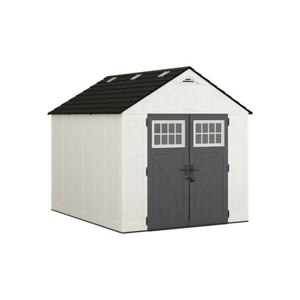 Suncast Tremont 8 ft. x 10 ft. Resin Storage Shed with Floor, 86 sq ft, White (BMS8125)