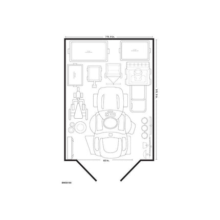 Suncast Tremont 8 ft. x 10 ft. Resin Storage Shed with Floor, 86 sq ft, White (BMS8125)