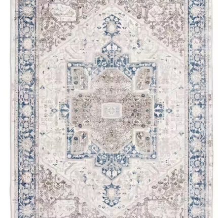 Silky Medallion Multi 5 ft. x 7 ft. Medallion Polyester Area Rug