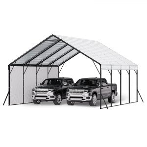 VEVOR Heavy Duty Metal Carport 20 x 20 ft Outdoor Carport with Sturdy Frame & Roof, Car Garage Shade with Removable Sidewalls